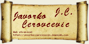 Javorko Cerovčević vizit kartica